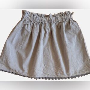 Favorite Laundry Girls Gray Gingham Elastic Waist Skirt Size 6 Scalloped Hem